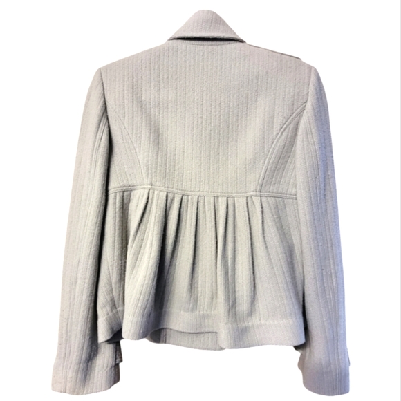 Burberry Cashmere Wool Grey Peplum Coat - Picture 2 of 12